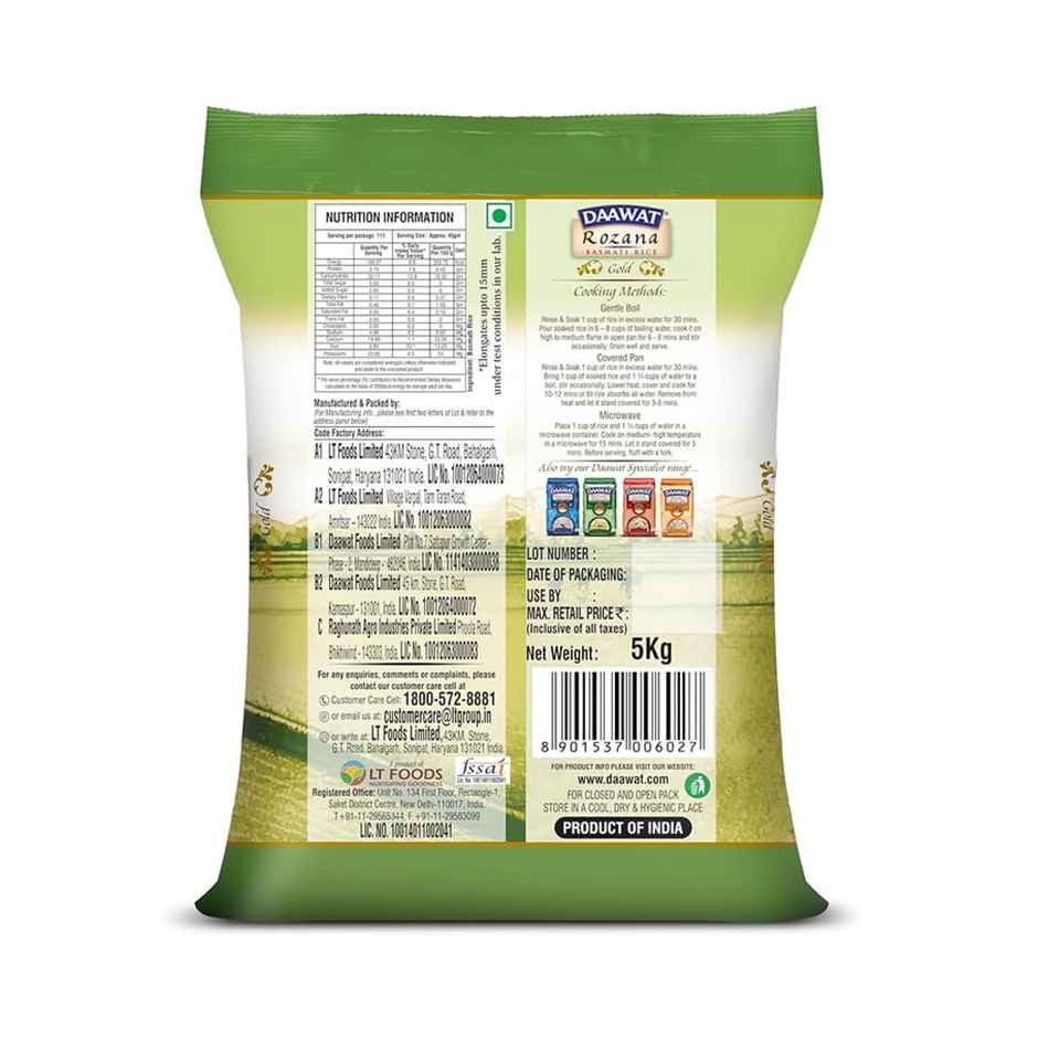 Daawat Rozana Basmati Rice Gold | Medium Grain Combo