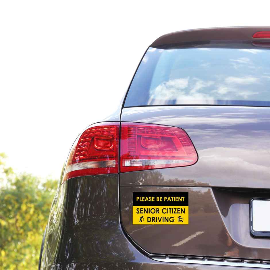 TiyuTrendzz Please Be Patient Senior Citizen Driving Self Adhesive Sticker for Vehicles 3.5x6 in