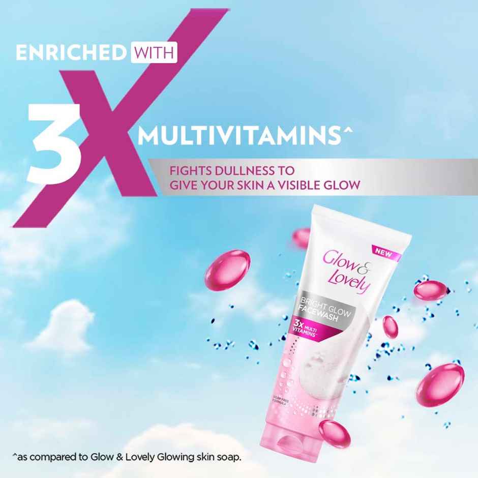 Glow & Lovely Insta Glow Multivitamins Face Wash - For Bright Skin