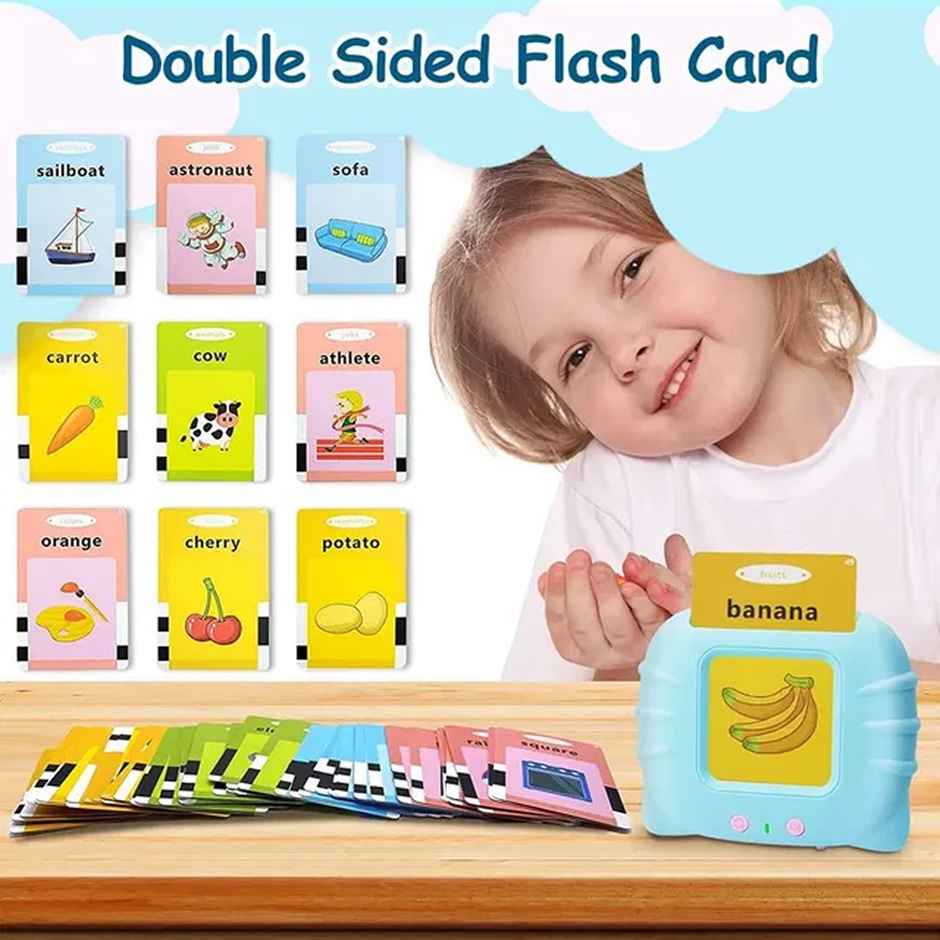 Wembley Talking Flash Cards Educational Learning Toy Machine For Kids Age 6 Yrs | 112 Cards-Blue