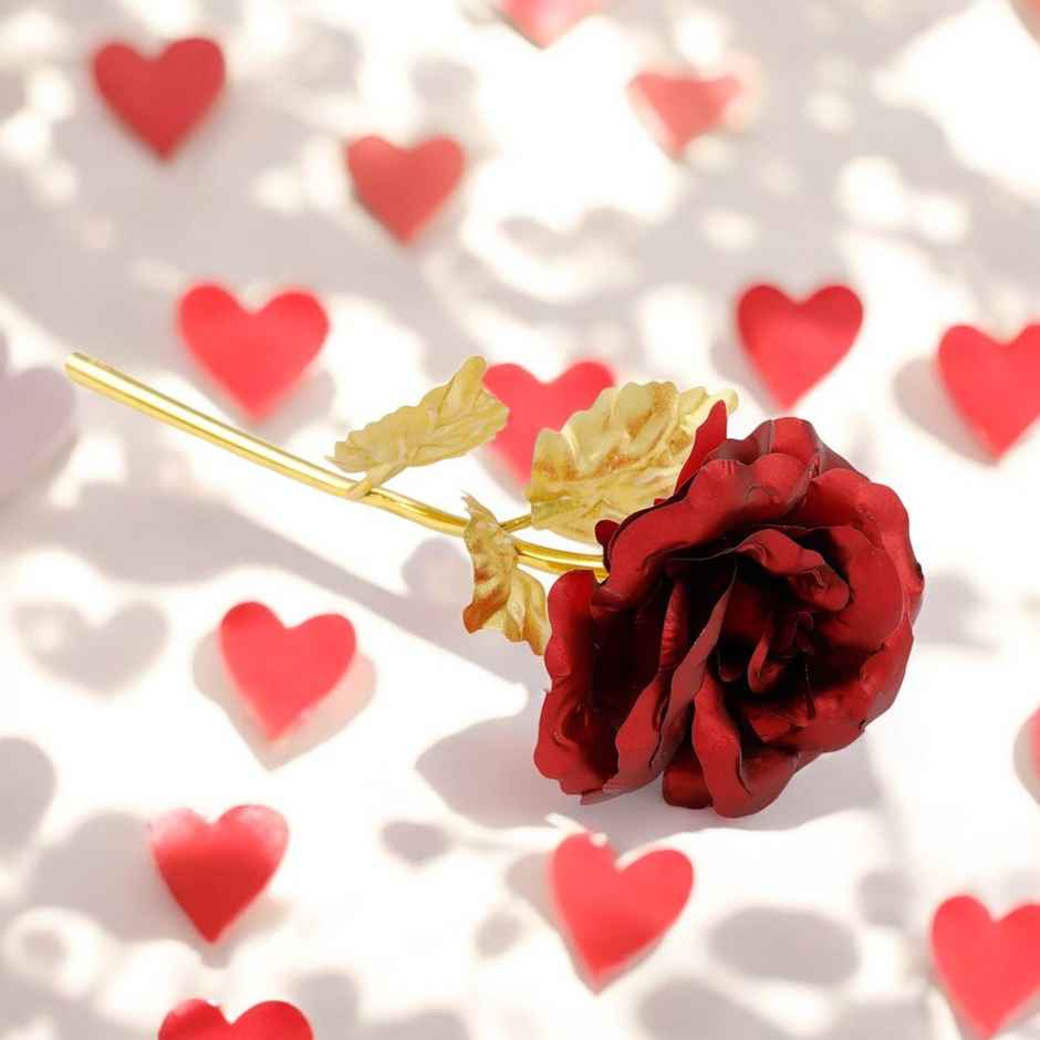 A5 Pu Diary Elastic Band And Pen Holder-192 Pages (Assorted Prints)(1pc) & Igp Golden Rose Forever(1pc) Combo