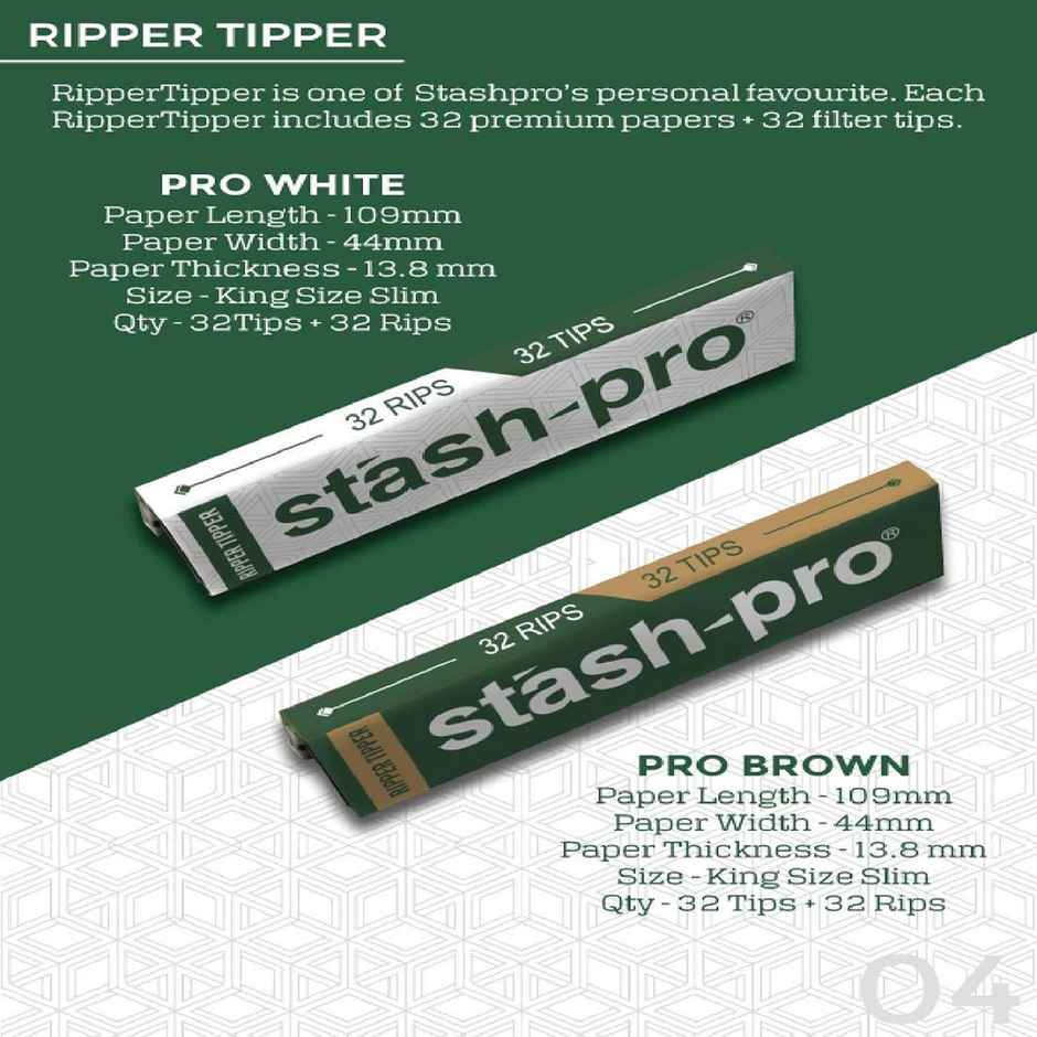 Stash-Pro Brown Ripper Tipper 32 Roach 32 Paper (1pc) & Flik Non-Refilable Smart Lighters | Assorted (1pc) Combo