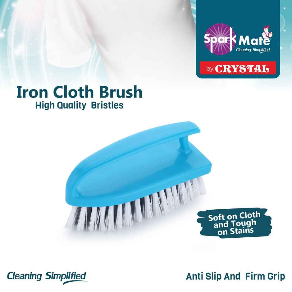 Sparkmate By Crystal Iron Shape Cloth Cleaning Brush With Easy Grip Handle | Assorted