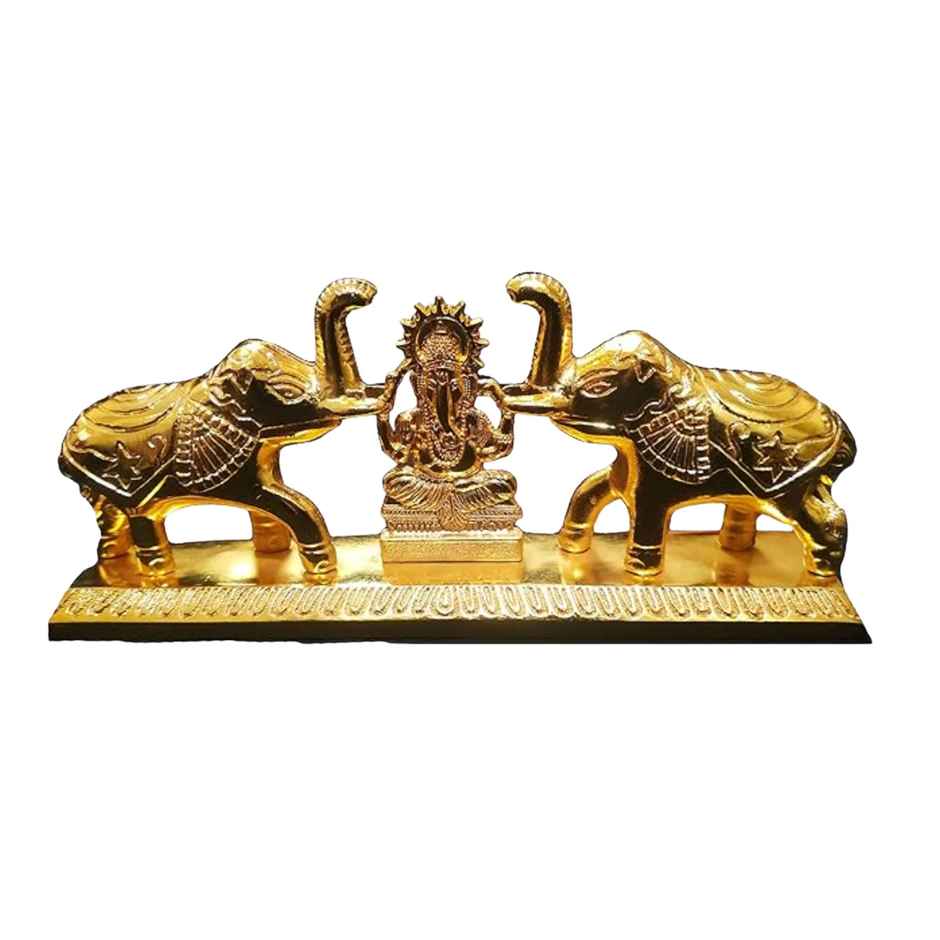 Kumkum/ Sindoor Box Double Gaj Ganesh in Gold Polish | Devnidhi