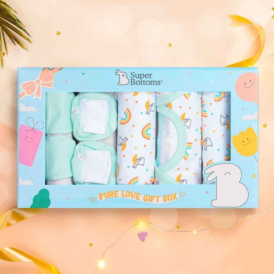 SuperBottoms Pure Love Gift Set For Newborn (0-6 Months) Boys & Girls