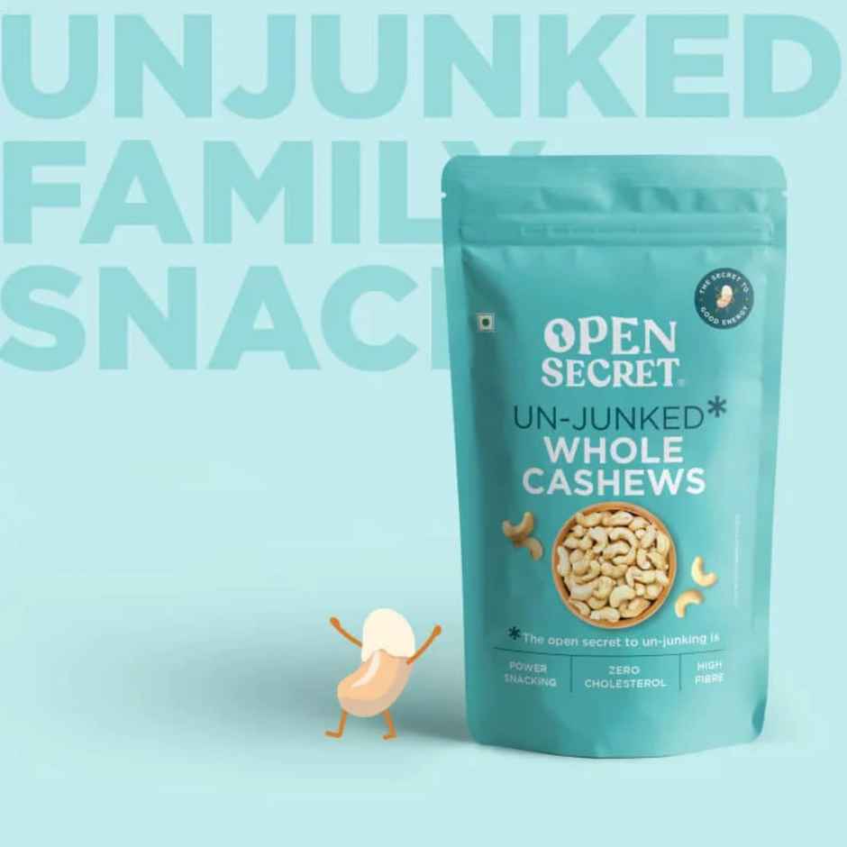 Open Secret Premium Whole Cashews (Kaju) -High Protein, Fasting Vrat Special, Healthy Snacking