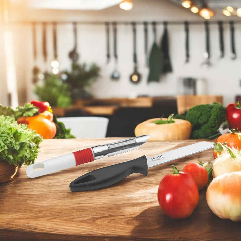 Crystal - Cl-125 Plastic Knife And Peeler Set 2-Piece Multicolour