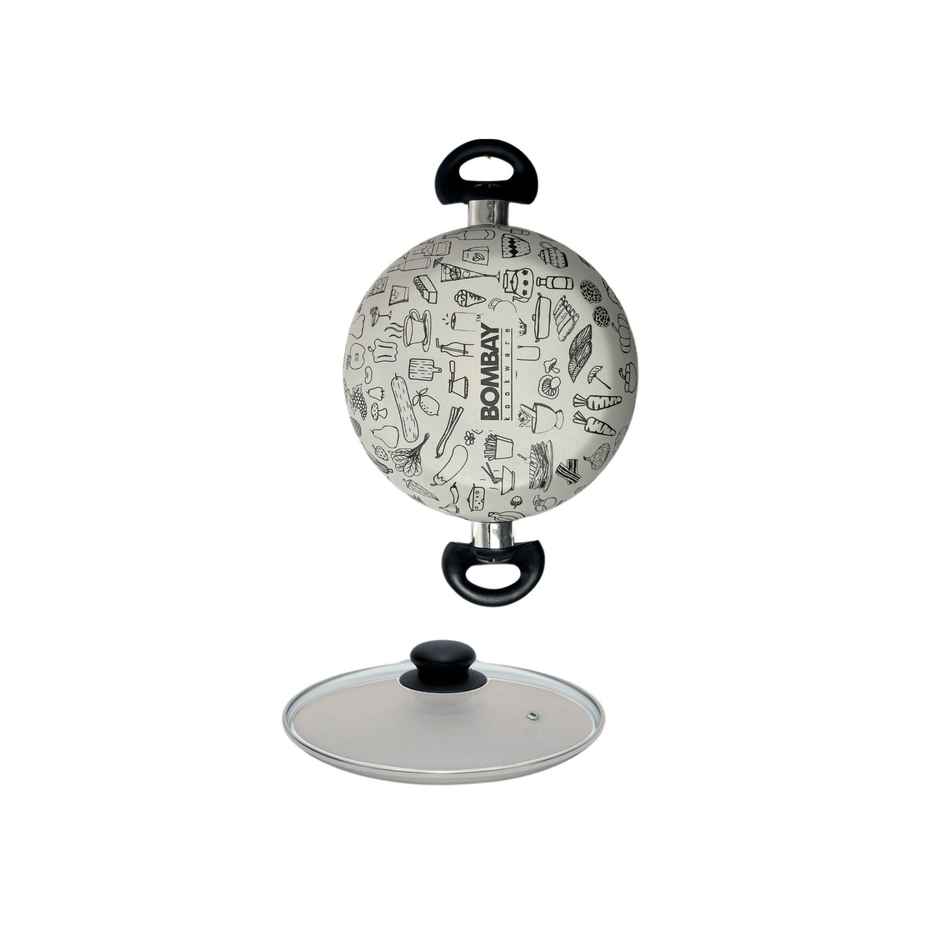 Bombay Kookware Kala Kruti Fry Pan (24 cm) and Kadai (24 cm)