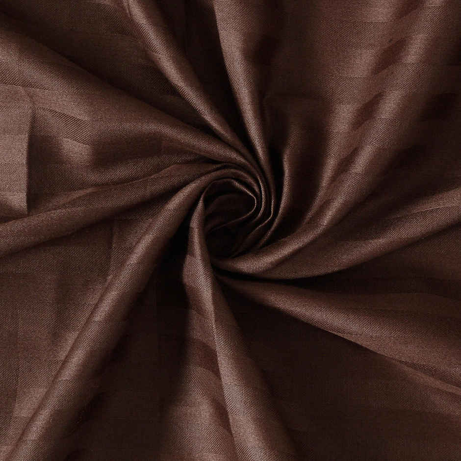 Hosta Homes King Size Satin Cotton 300 Tc Striped Bedsheet | Brown | 109 x 109 in