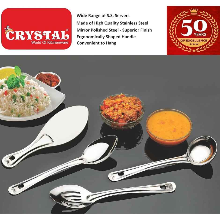 Crystal Stainless Steel Rice Server Silver Standard