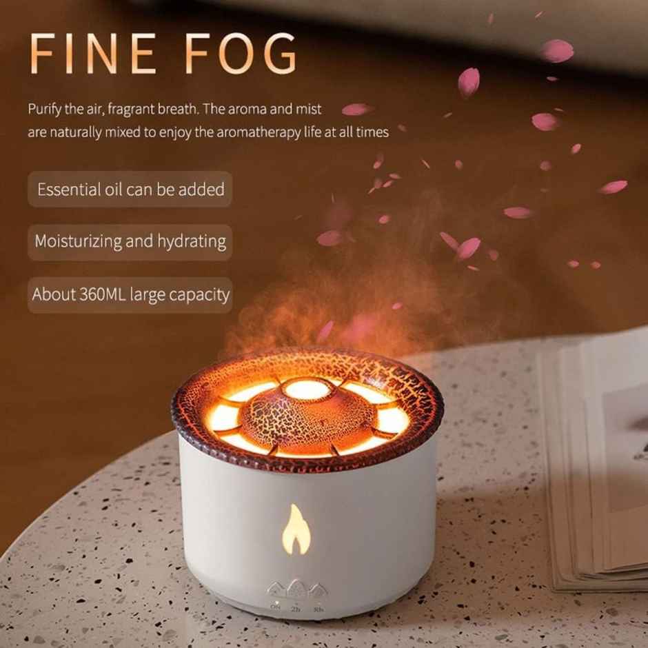 Desidiya Volcano Flame Aroma Diffuser, Portable Humidifier With Auto Shut-Off