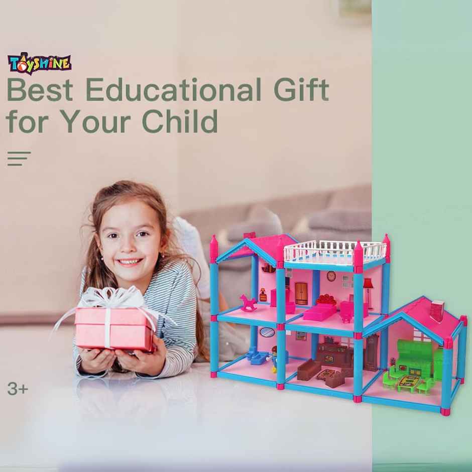 Toyshine DIY Doll House Creative Edition with Accessories Included (Multicolour, 108 Pieces)