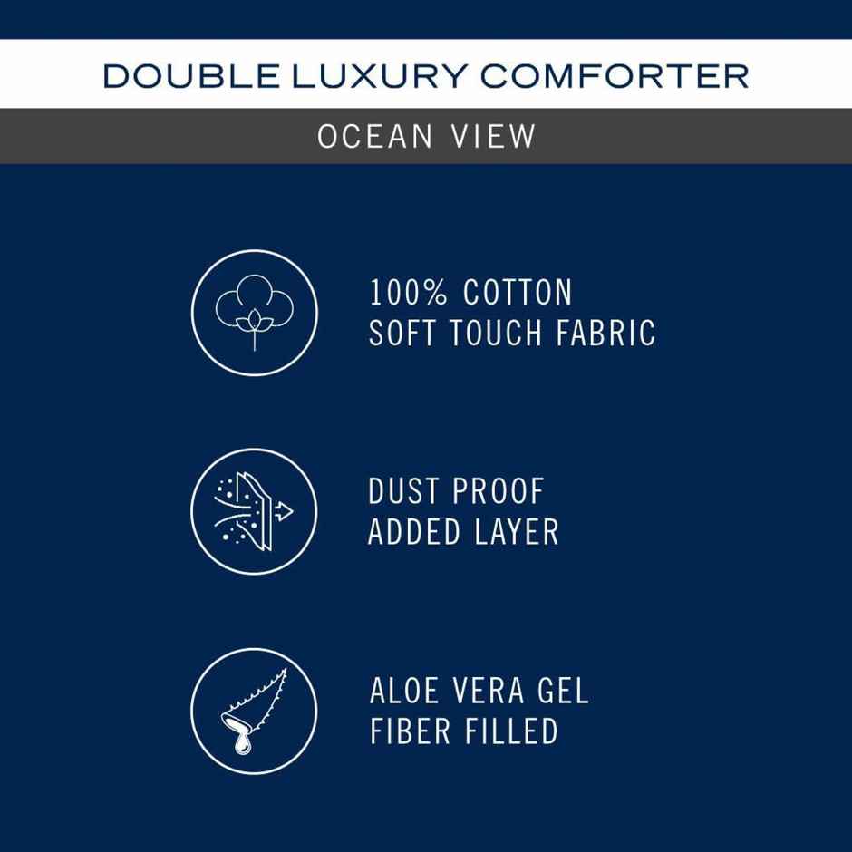 Nautica 100% Premium Cotton Fabric Comforter for All Weather | Double | Ocean Checks | Blue, Coral