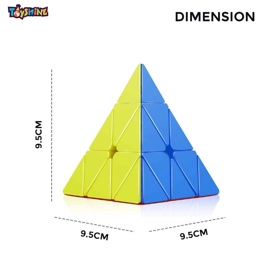 Toyshine Stickerless Flat Pyramid Speed Cube - High Stability Brain Teaser Toy