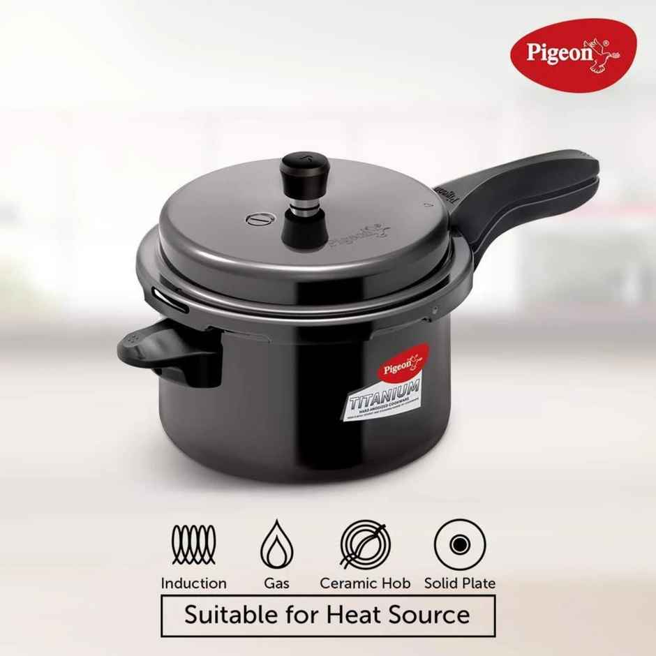 Pigeon Titanium 3L Anodised Induction Base Outer Lid Pressure Cooker