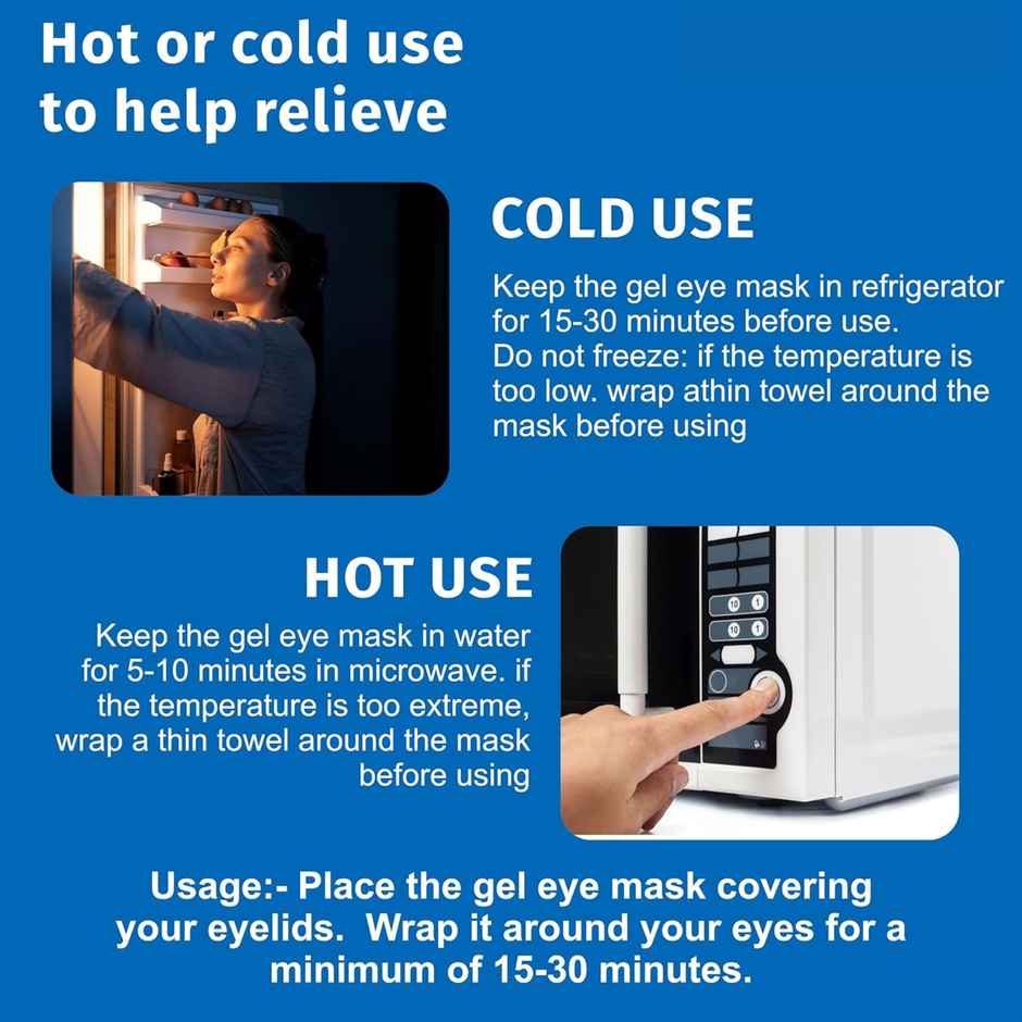 Bronson Professional Eye Mask With Cooling Gel For Dark Circles, Dry Eyes & Pain Relief