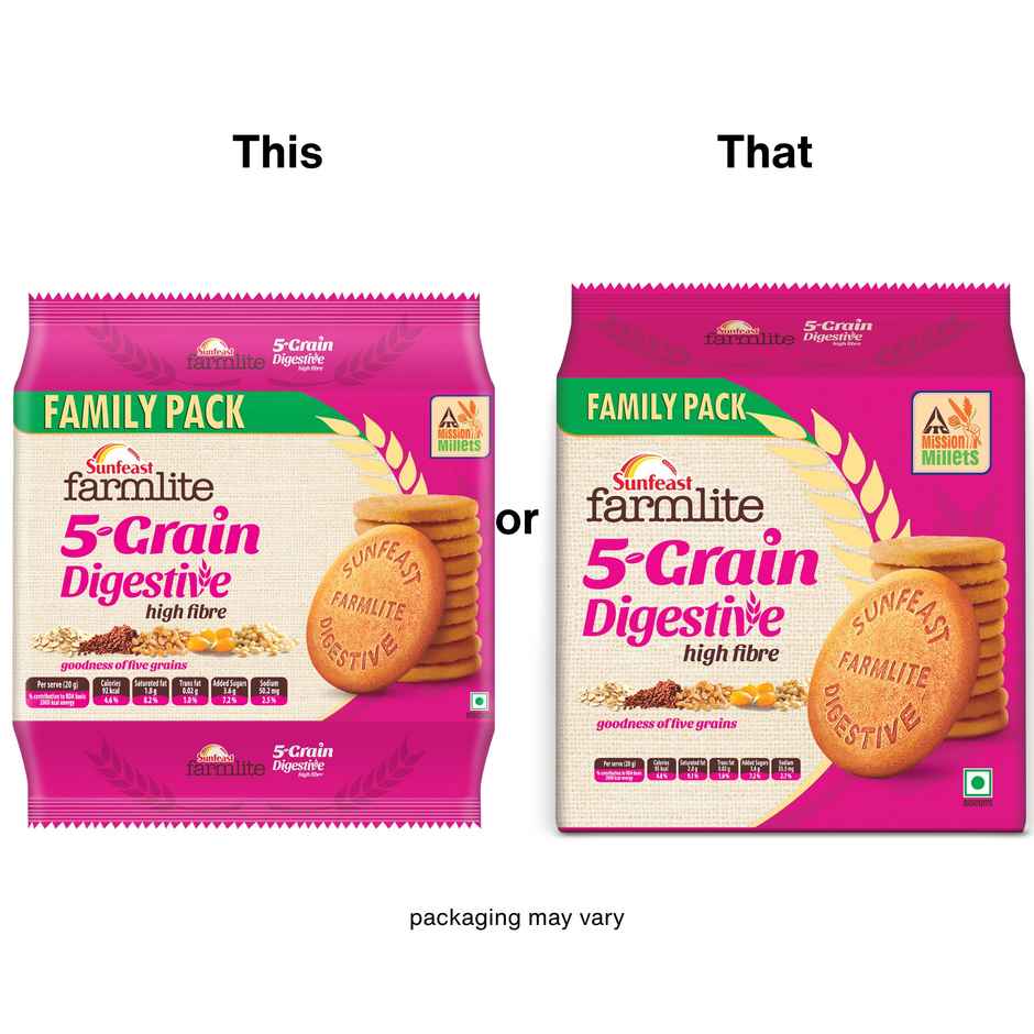 Sunfeast Farmlite 5 Seed Digestive Biscuit | High Fibre | Goodness of 5 Power Seeds & Wheat Fibre