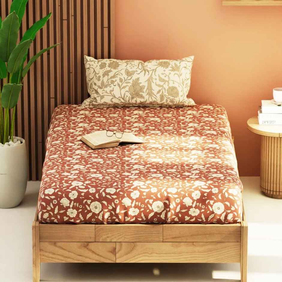 Kopa Extra Smooth Micro Bedsheet With 2 Pillow Covers -3Pc Set (Classic Cotton Feel)Floral-Wildrose