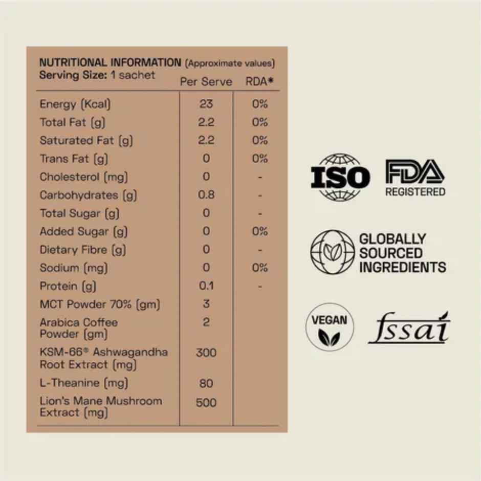 Ace Blend Lion's Mane Shroom Light Organic Coffee Premix