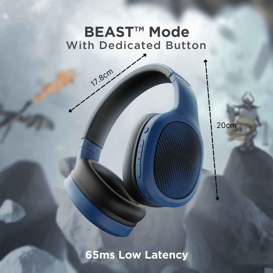 boAt Rockerz 460 Over Ear BT Headphones W/ 30H Playtime, 40Mm Drivers, Signature Sound (Bold Blue)
