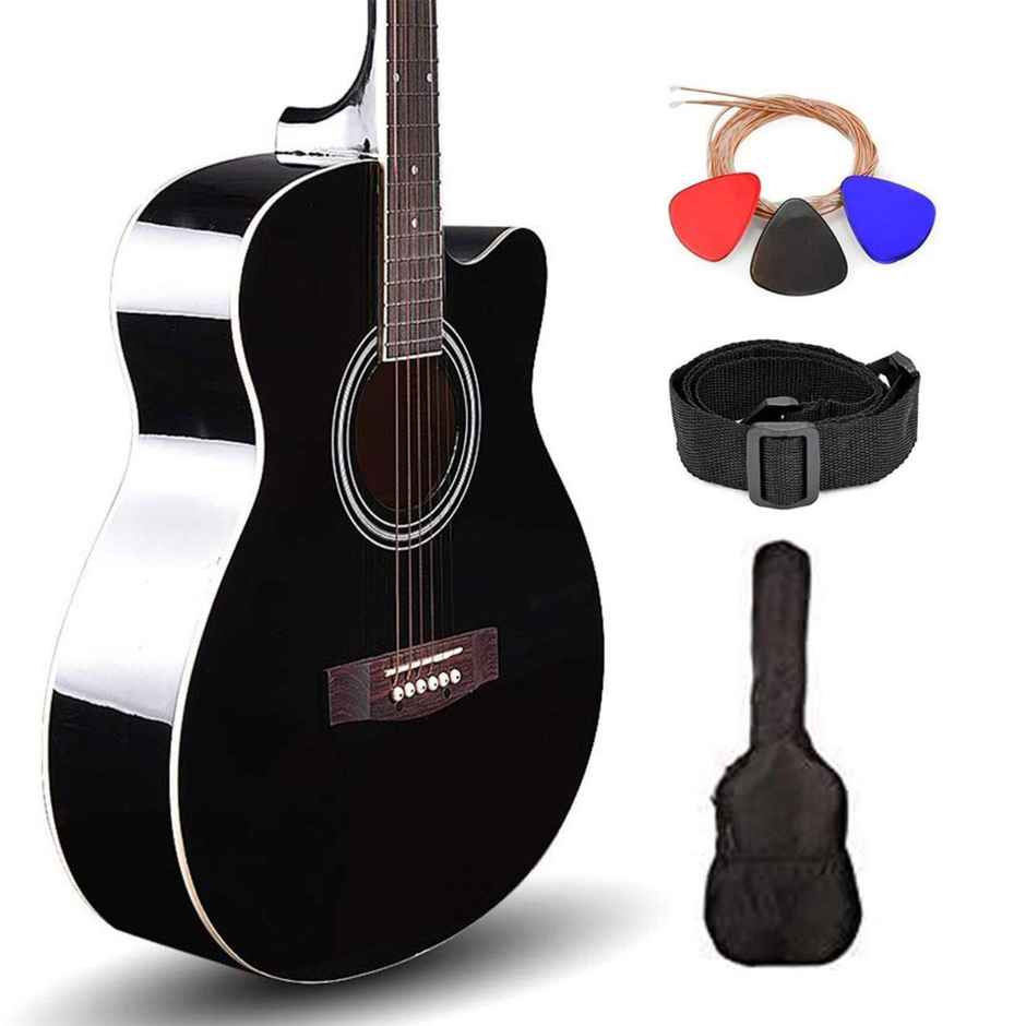 Kadence Frontier Guitar Combo - Black Acoustic Guitar with Bag | Strap & Picks