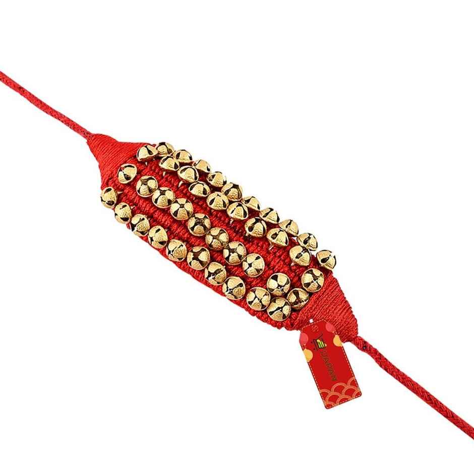 Uapan Brass Ghungroo Pad Red 4 Line Pair, 40+40