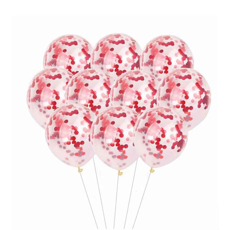 Romantic Decoration Red Confetti Balloons | Party Propz