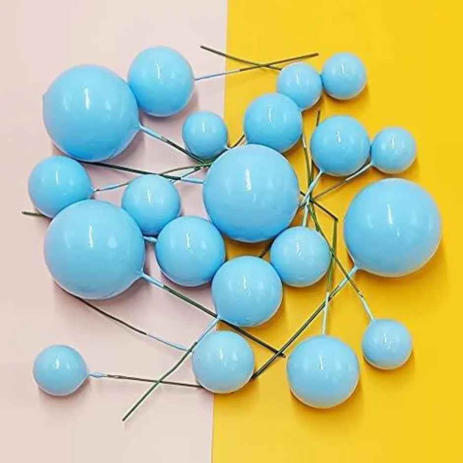 Faux Balls Topper For Cake Decoration | Colour May Vary | Chrome
