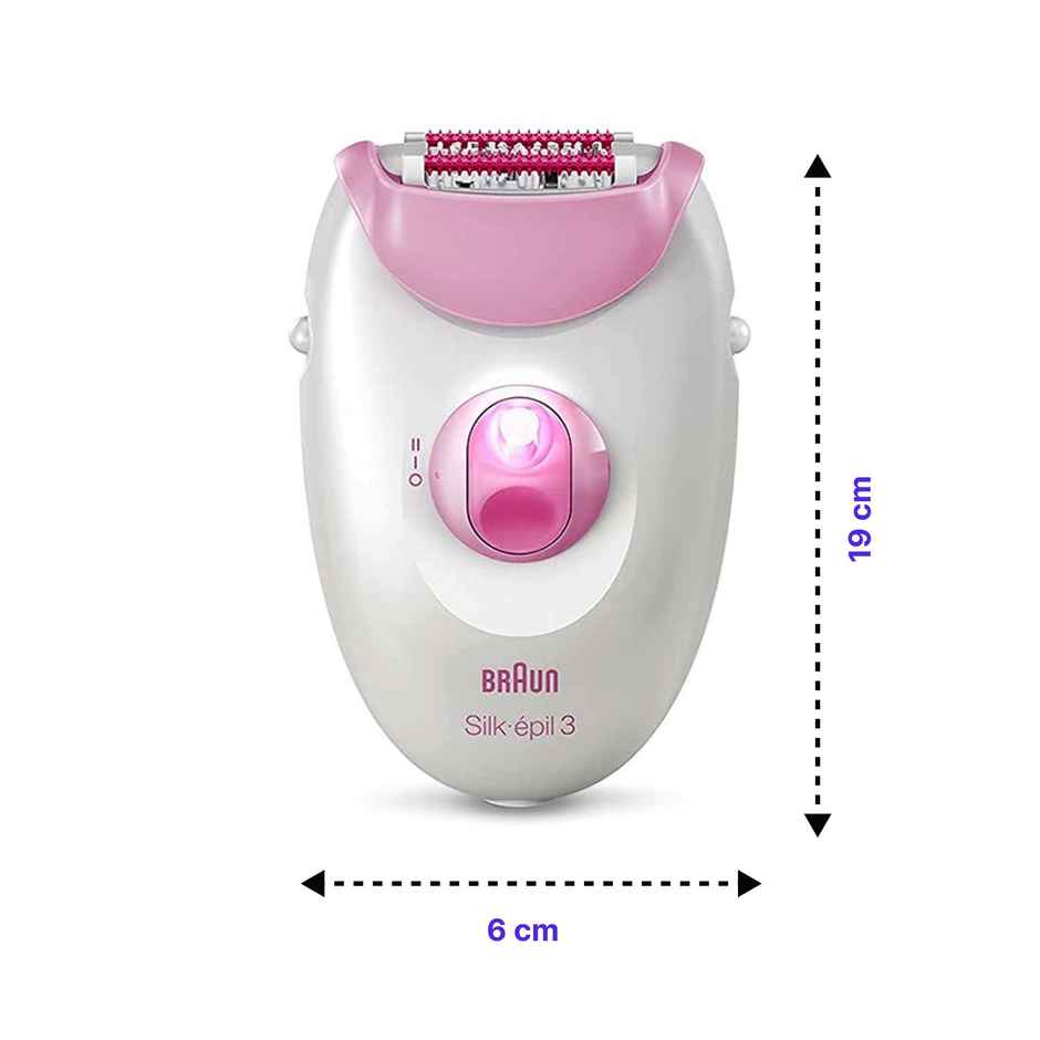 Braun Silk Epilator Se 3031 For Long-Lasting Hair Removal From Roots,White & Pink