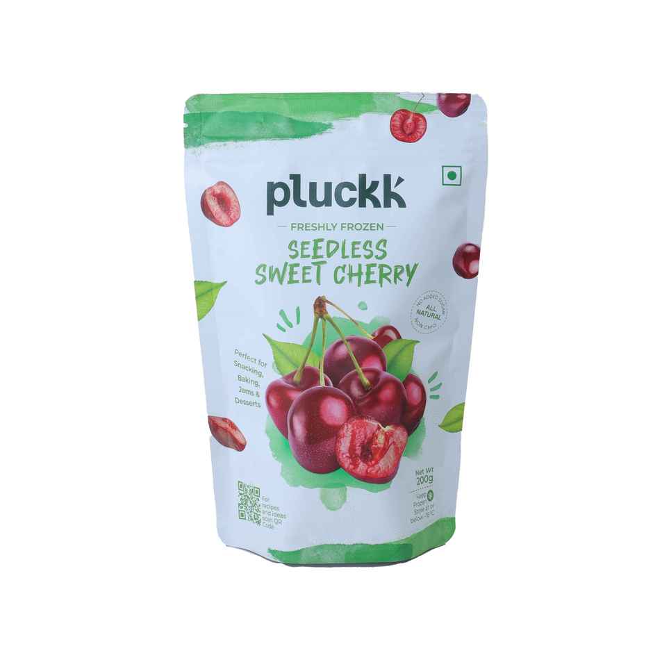 Pluckk Fresh Frozen Seedless Cherry Natural No Added Sugar Non GMO Antioxidant Potassium Rich Snack