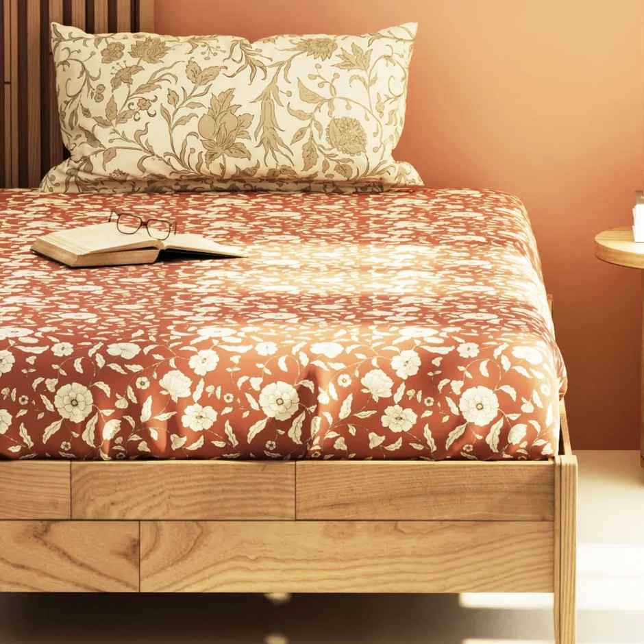 Kopa Extra Smooth Micro Bedsheet With 2 Pillow Covers -3Pc Set (Classic Cotton Feel)Floral-Wildrose