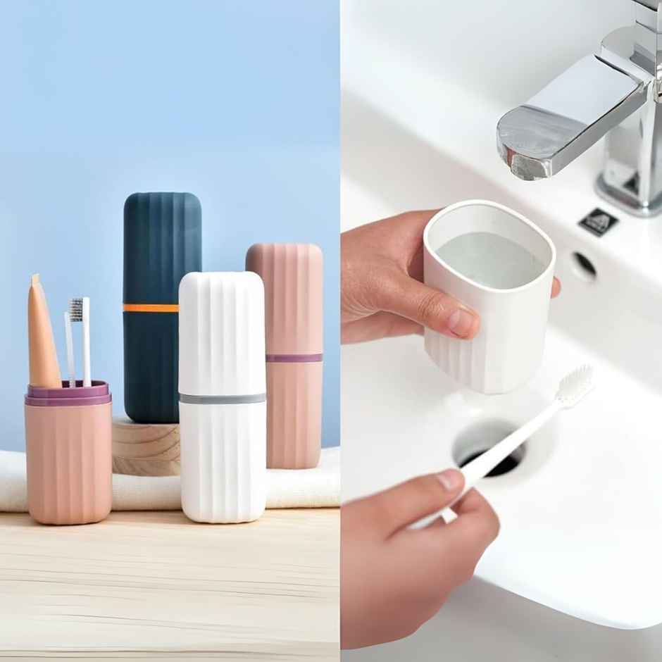 Perpetual Square Toothbrush Storage Holder | Travel Bathroom Organize | Pack of 3 | Assorted