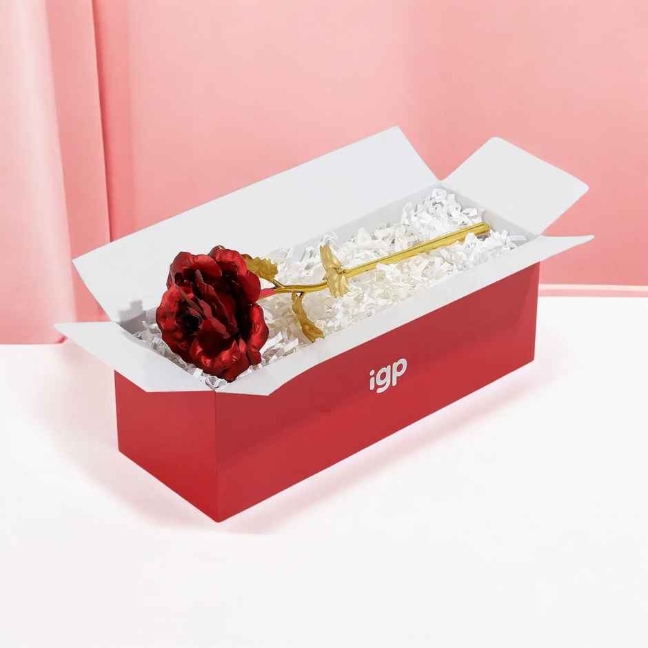 A5 Pu Diary Elastic Band And Pen Holder-192 Pages (Assorted Prints)(1pc) & Igp Golden Rose Forever(1pc) Combo