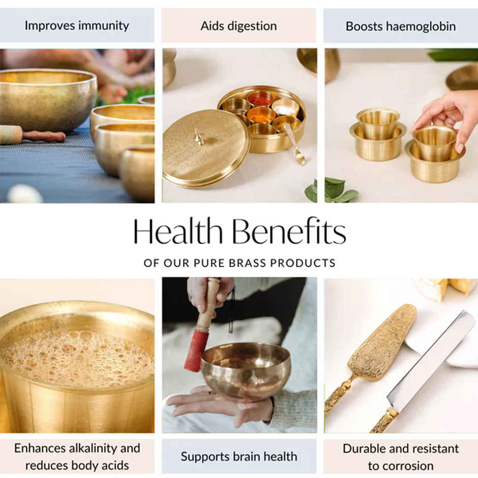 Nestasia Pure Brass Filter Coffee Tumbler Davara Set For 2 People