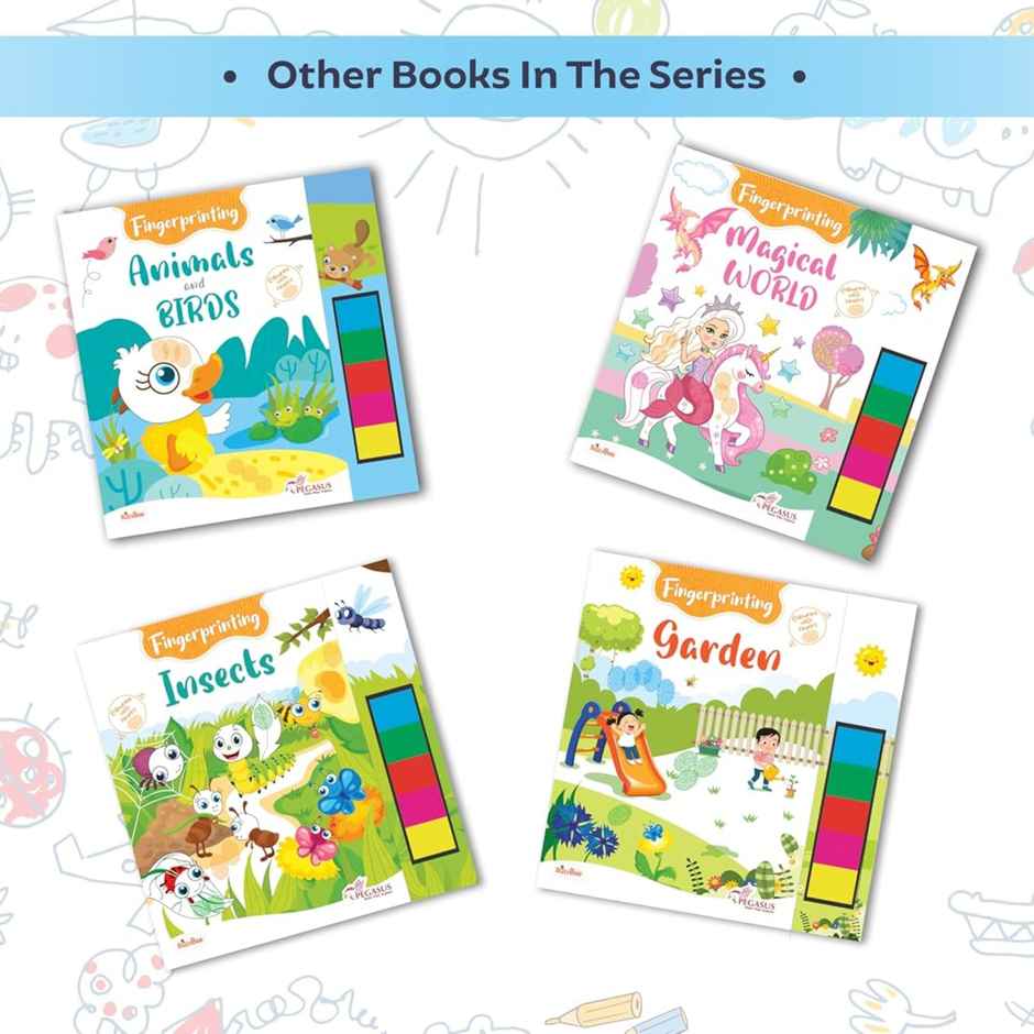 Pegasus Books Fingerprint Colouring Book | Garden