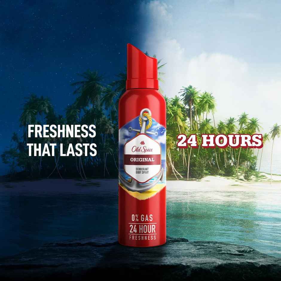 Old Spice Original No Gas 24 Hour Long Lasting Freshness Deodorant Perfume Body Spray For Men