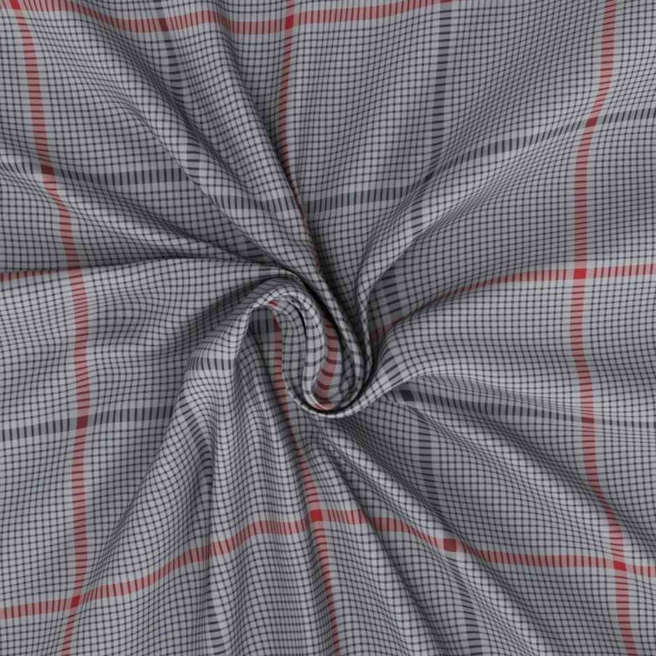 Nautica Super Soft 100% Cotton King Bedsheet and 2 Pillow Covers | Set of 3 | Checks Steelgrey