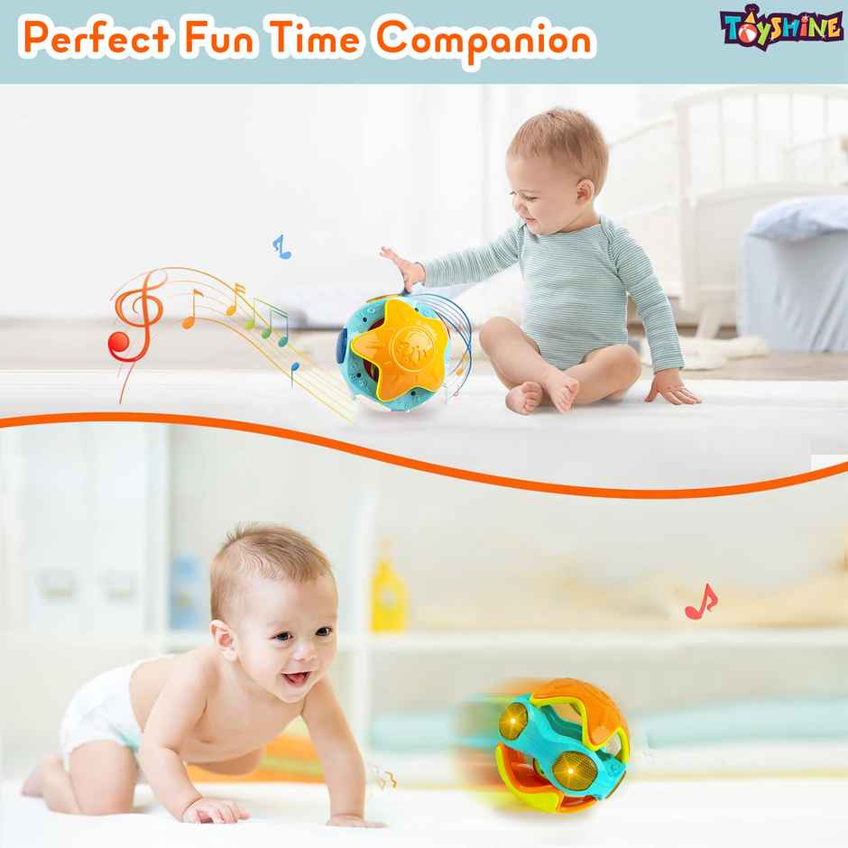 Toyshine Activity Ball Rattle Toy With Lights | For Babies Aged 6-12 Months