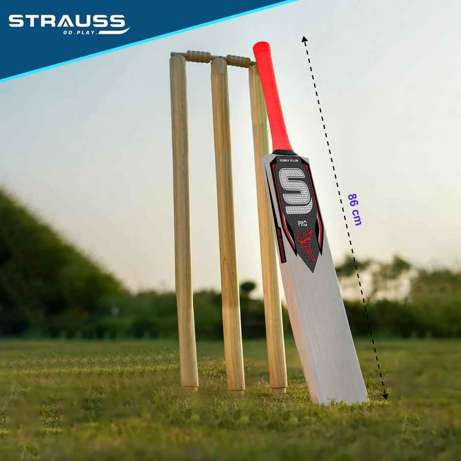 Strauss Pro cricket bat Size-SH, (Black & Red)