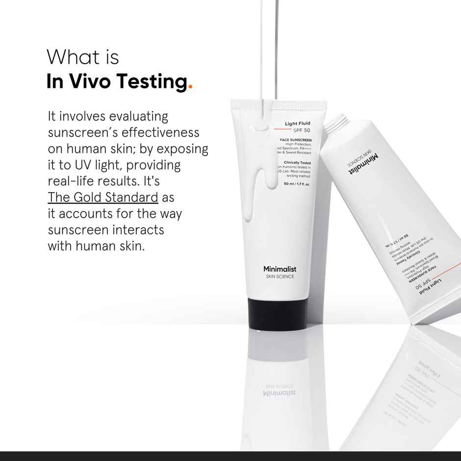 Minimalist Light Fluid Sunscreen SPF 50 for Oily Skin | In-vivo Tested
