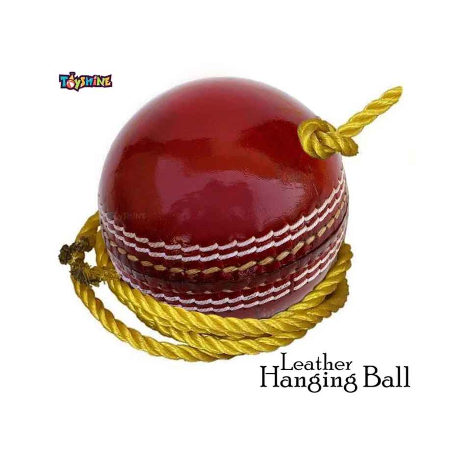 Toyshine Cricket Hanging Ball For Shot Practice, (Leather, Sstp, Red)