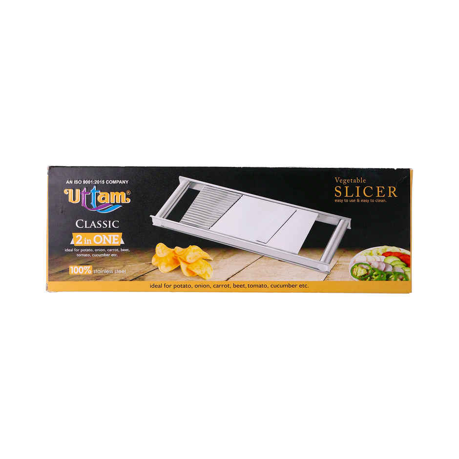 Uttam Stainless Steel Vegetable Slicer Classic 2 In 1