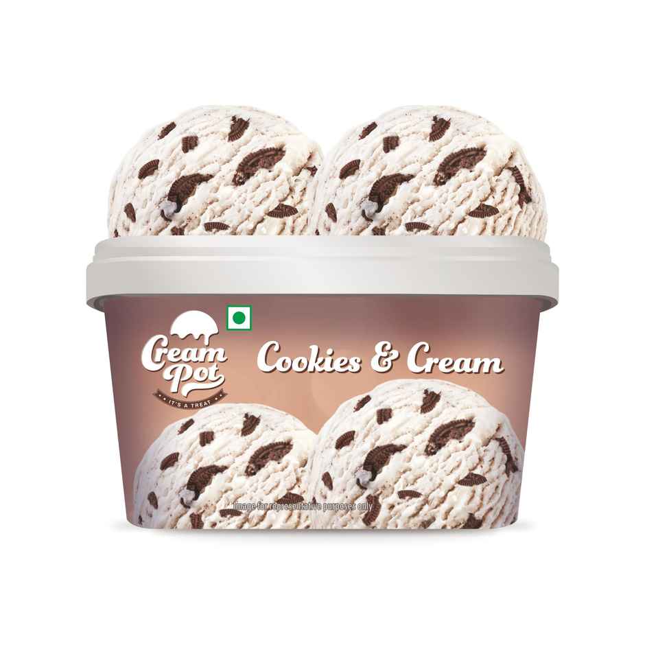 Cream Pot Cookies Cream Ice Cream Tub