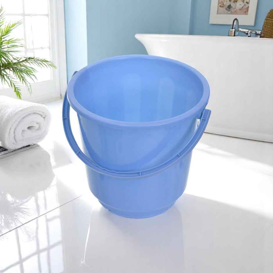 Kuber Industries Unbreakable Virgin Plastic Bucket with Lid For Home/Kitchen/Office | 18L. (Grey)