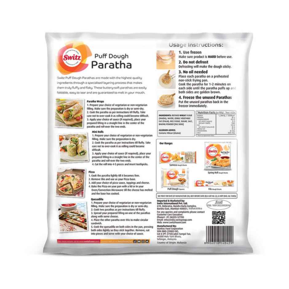 Switz Puff Dough Paratha (05 Units)(400gms) & Switz Spring Roll Dough Sheets 20 Piece(20pc) Combo