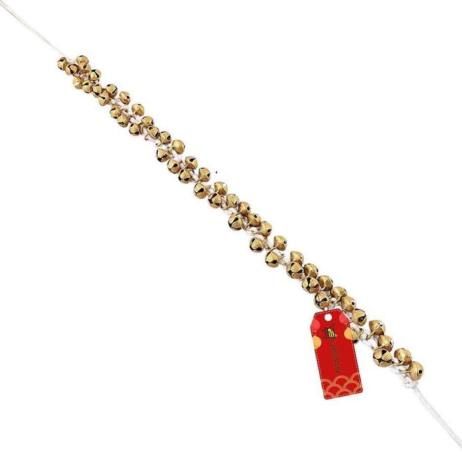 Uapan Brass Ghungroo Big White String Pair 50+50