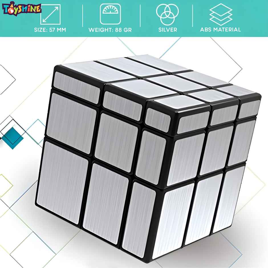 Toyshine 3x3x3 Silver Mirror Magic Speed Cube - Stress Relief Puzzle for Kids & Adults