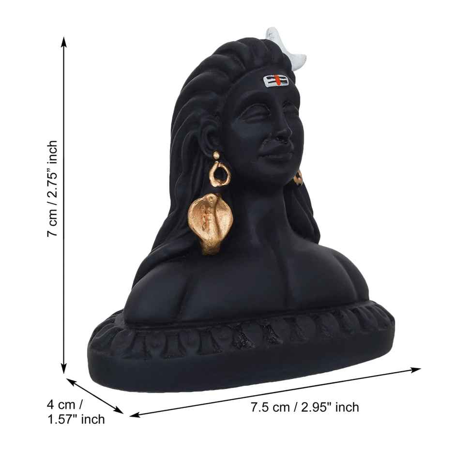 Handcrafted Polyresin Black Adiyogi Lord Shiva Statue | Ecraftindia