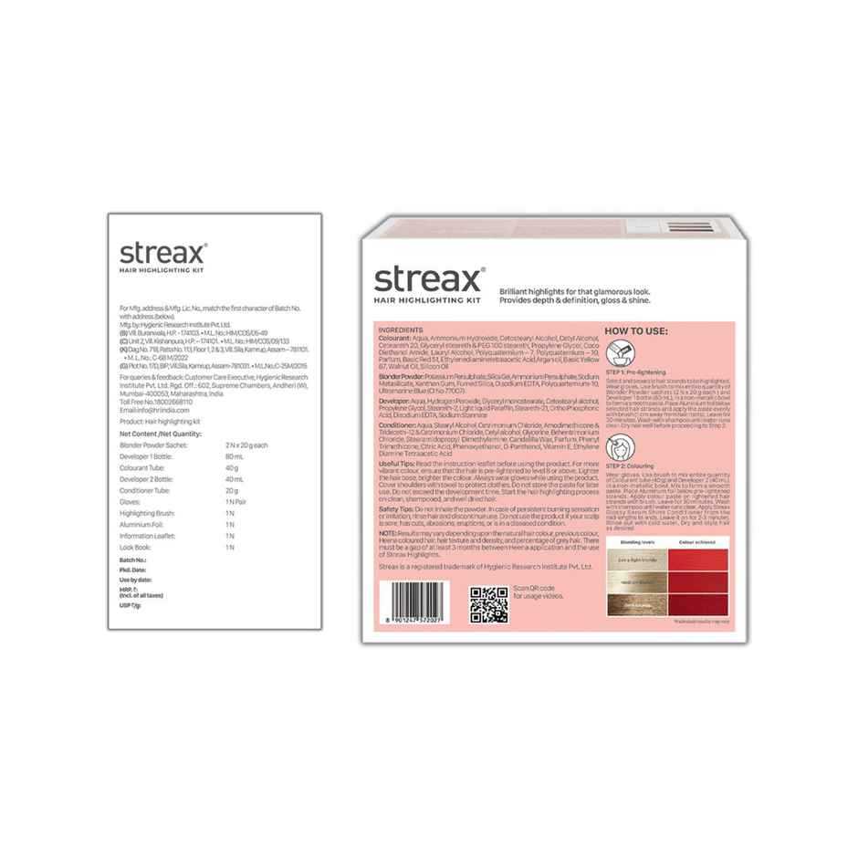 Streax Hair Colour Highlighting Kit Scarlet Red For Women