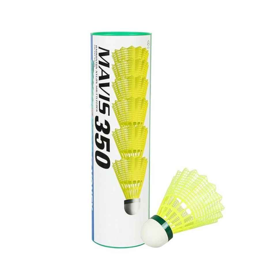 Yonex Mavis 350 Shuttlecock | Cork Base, Nylon Skirt | Pack of 6